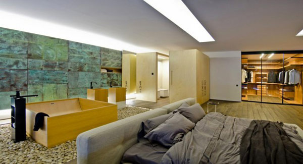 Open Plan Bedroom Bathroom