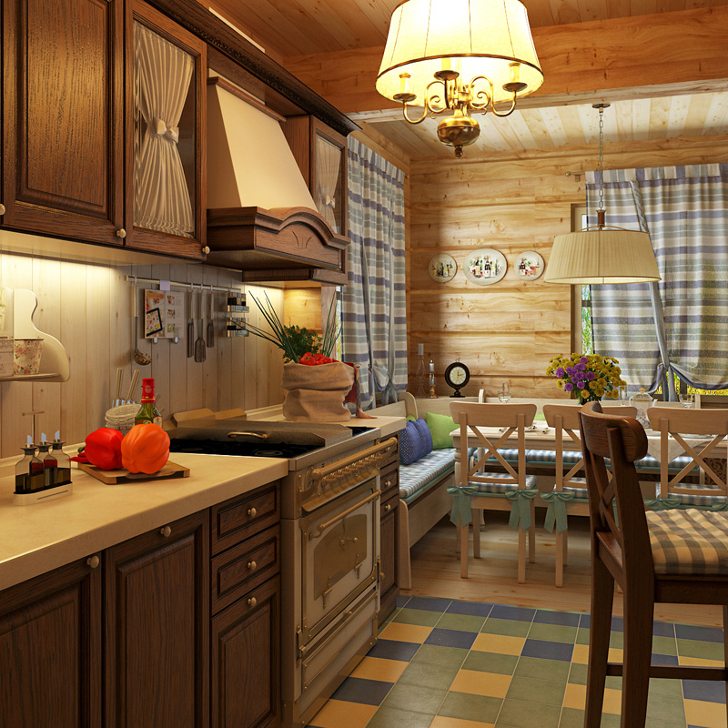 Kitchen design in Provence style