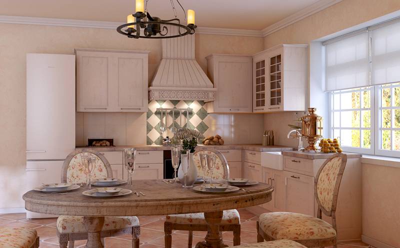Kitchen design in Provence style