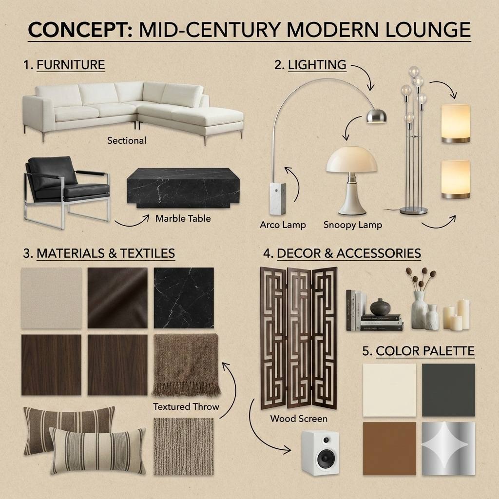 Living room mood board