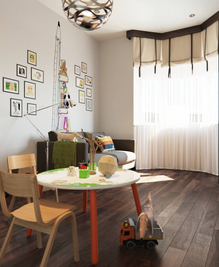 The author of the mural in the children's room can be your own child. Just enlarge a suitable drawing and transfer it to the wall. The little one will definitely love such wallpaper - coloring.