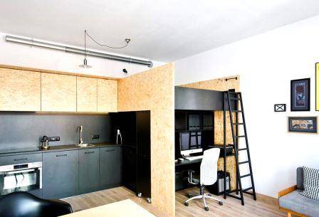 Design project of a studio apartment 30 sq m