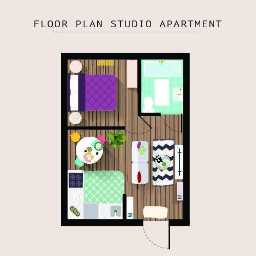 Design project of a 20 sq.m. studio
