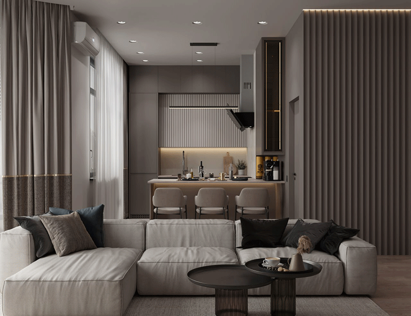 Apartment zoning idea for 50 sq.m. Apartment zoning idea for 50 sq.m.